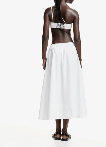 Белая кэжуал однотонная юбка H&M