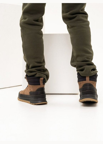 Зимние коричневые теплые ботинки из натуральной кожи ISSA PLUS