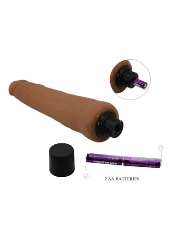 Вібратор реалістичний двошаровий коричневий Sliding Skin "Alfredo" LyBaile (307073303)