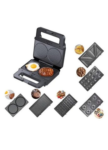 Електрогриль мультимейкер ZP-812 6в1 зі знімними формами гриль/бутербродниця/ліщина/вафлі 2200 Вт Zepline (330578710)