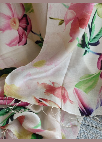 Шаль шарф белый Шелк a-2760 180х70 см Silk Route (297998522)