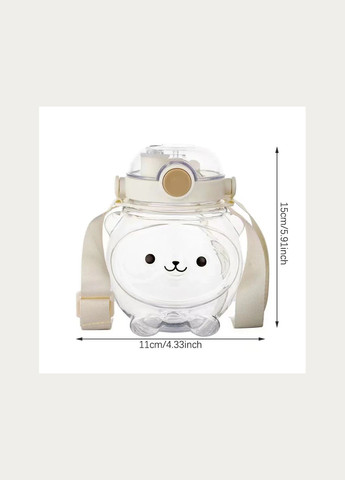 Бутылка для воды Bear Big Belly 1000 мл, с дозатором, ремешком и трубочкой, ( ) No Brand (302392523)