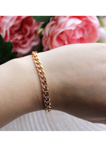 Класичний жіночий браслет, панцерний, медичний сплав, колір золото No Brand (330824986)