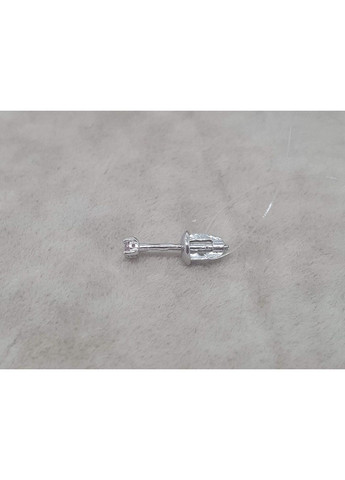 Серебряная моносерьга пуссета с фианитом. 3004.10С Розовый Dear (363840700)