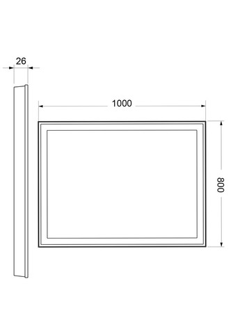 Led дзеркало з підсвіткою у ванну,спальню,передпокій ""Elche" ZSL-019 (1000*800) 229986-37 229986 DecorLed (355468014)