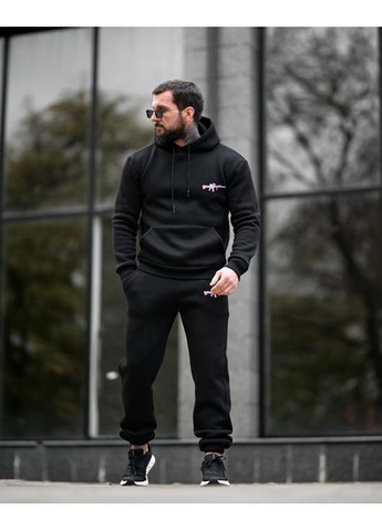 Тактичний чоловічий зимовий костюм на флісі Пістолет чорний No Brand