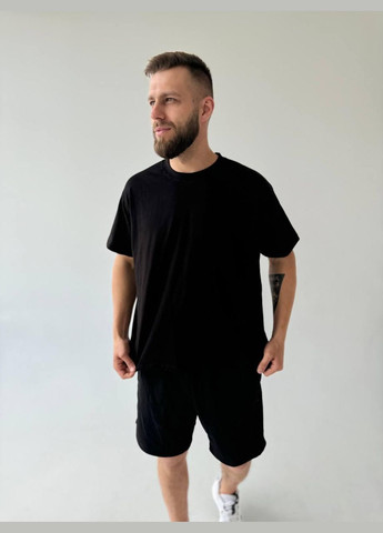 Футболка базова оверасйз чорна No Brand (353848763)