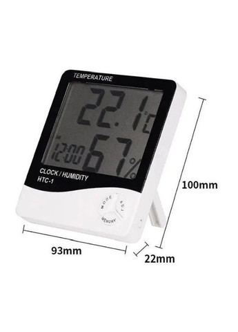 Термометр - гигрометр HTC-1 / Часы настольные с гигрометром и термометром / Белый X-level (329881769)