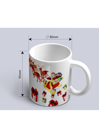 Чашка с новогодним принтом Санты раздающего подарки ЗаСвіт (369718584)