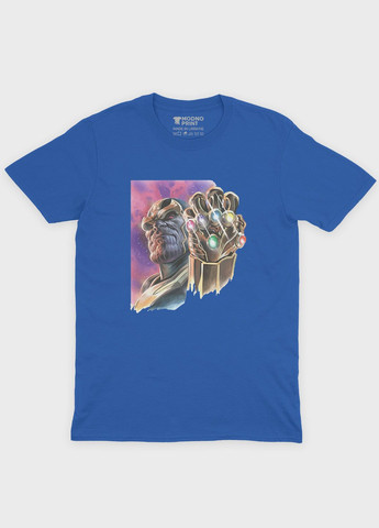 Синяя демисезонная футболка для девочки с принтом супезлоды - танос (ts001-1-grr-006-019-001-g) Modno