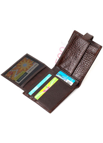 Мужской фактурный горизонтальный кошелек из натуральной кожи с тиснением под крокодила 22043 Bond (329197574)
