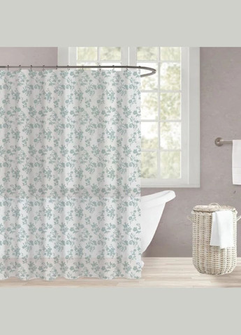 Шторка для ванної та душу 180x180 см водонепроникна, штора для душової з пластиковими гачками, прозора No Brand (337342017)