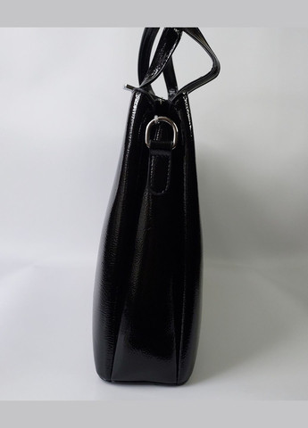 Сумка жіноча А4 ділова на три відділення лакова чорна Karlos Marconi (347640658)