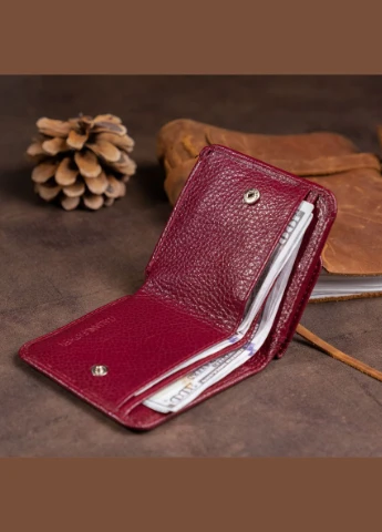 Маленький кошелек на женской кнопке 19236 Бордовый st leather (313861569)
