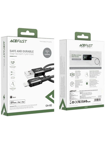Дата кабель MFI C4-02 USB-A to Lightning aluminum alloy (1.8m) Acefast (291881788)