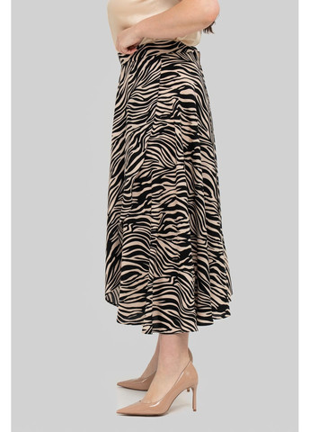 Бежевая повседневная юбка клешёная из штапеля all posa (ap102470p) A'll Posa