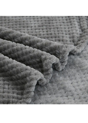 Двоспальний плюшевий плед покривало ковдра з геометричним візерунком на ліжко диван 150x200 см (480776-Prob) Темно-сірий Unbranded (342230069)