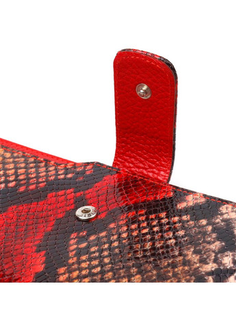 Функциональный женский кошелек из натуральной кожи с тиснением под змею 21638 Разноцветный Canpellini (337353289)