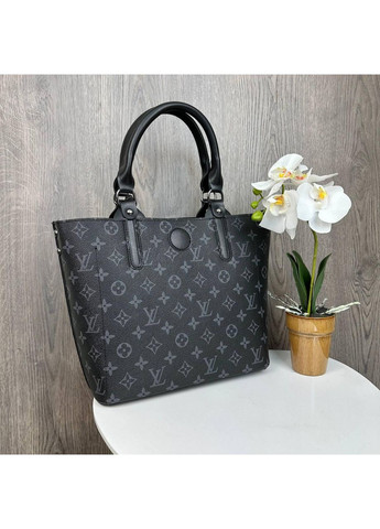 Жіноча сумка з брелоком чорна наплічна з екошкіри ProDobro (366030860)