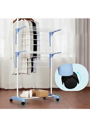 Напольная складная сушилка из нержавеющей стали с грузоподъемностью до 20 кг для одежды белья вещей 3 яруса 172 см (481036-Prob) Unbranded (351725726)