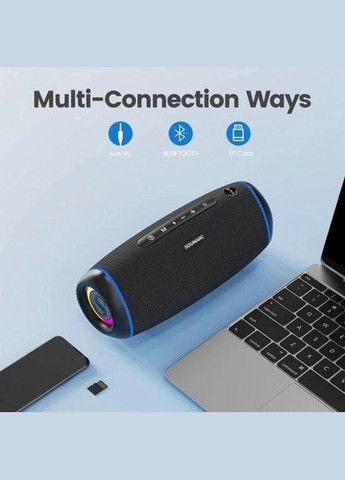 Акустика бездротова R1 колонка 40W до 16 годин чорна No Brand (294754335)