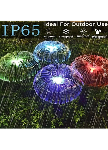 Комплект набір світлодіодні вуличні садові світильники на сонячній батареї з ефектом мерехтіння 2 штуки (481474-Prob) Медуза Unbranded (362144913)