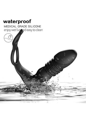 Смарт анальний вібратор, масажер простати з ерекційними кільцями на пініс і поступальними рухами No Brand (368892687)