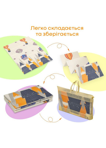 Дитячий складний термокилимок 117см х 177см х 8мм Повітряні кульки - Ведмедики (301) SW-00003031 Sticker Wall (369717125)