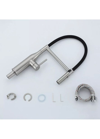 G4098-25 кухня одноваж. вис. вилив нерж. сталь гайка Ø35 (сатин/чорний) {8/1} GAPPO (371881947)