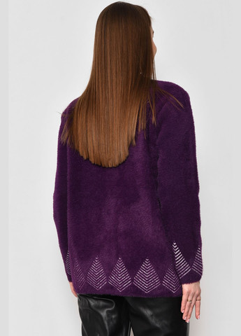 Темно-фиолетовый демисезонный кардиган женский альпака темно-фиолетового цвета пуловер Let's Shop