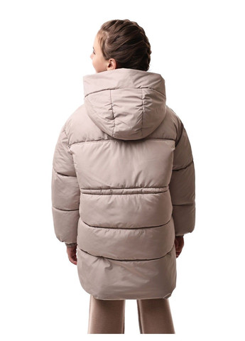 Бежева куртка зимова для дівчинки підлітка Lumo