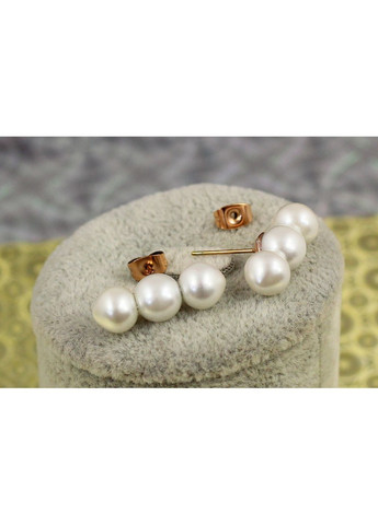 Серьги гвоздики три жемчужины 2.2 см золотистые love-shopping Xuping Jewelry (354660790)