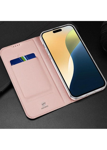 Чехол книжка с карманом для визиток для Apple iPhone 16 Pro (6.3") Бледно розовый Dux Ducis (372163248)