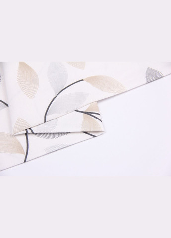 Кругла скатертина на стіл водовідштовхувальна біла бавовняна з тефлоновим покриттям рослинним візерунком "Ліана" 140 Maystat (305390742)