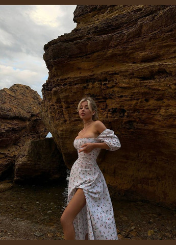 Білий кежуал сукня в квітковий принт Adelante з квітковим принтом