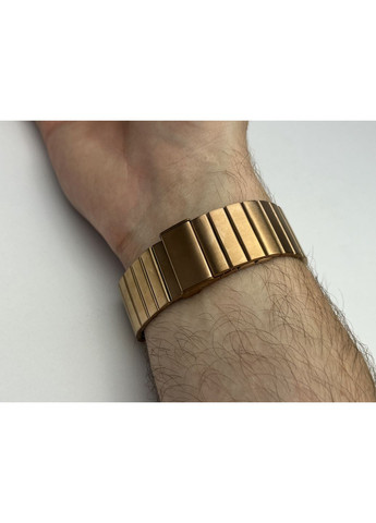 Ремінець браслет Stainless Metal 21 мм для Apple Watch 4 38 / 40 / 41 / 42 mm Smart RSM1103 ремішок металевий Золотий Rose Gold No Brand (363976340)