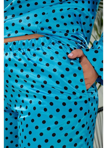 Блакитна всесезон жіноча піжама в горох Ager 257R333