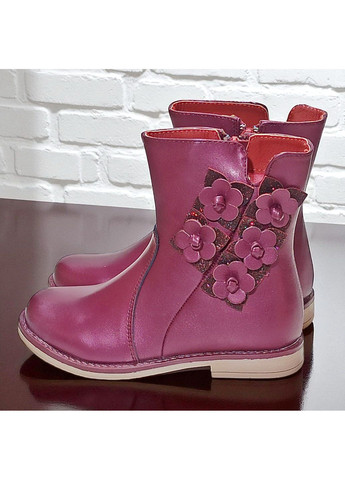 Фиолетовые повседневные осенние утепленные ортопедические демисезонные ботинки на флисе для девочки казка L&D