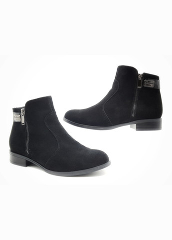 Жіночі черевики чорні замшеві FS-17-20 24 см (р) Foot Step (259299515)