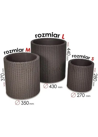 Комплект кашпо S+M+L Cylinder Planters коричневий 220455 Keter (316516307)