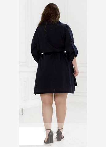 Темно-синее джинсовое платье рубашка демисезонное женское элегантность и комфорт sf-174 темно-синий, 58 Sofia однотонное