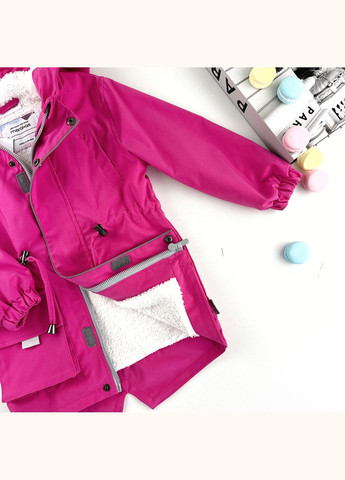 Малиновая демисезонная парка на меховушке демисезонный 1-par-fu-dh-58-1-07241 Marakas