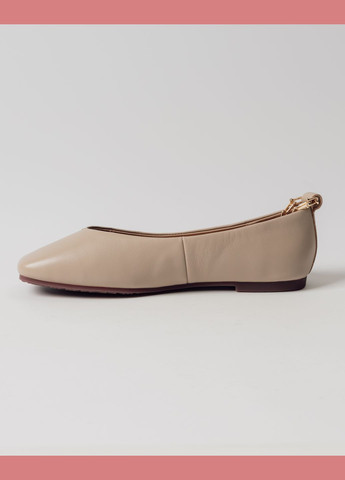 Женские балетки с цепочкой бежевые кожа Anna Lucci | бежевые цепочки натуральная кожа (329693021)