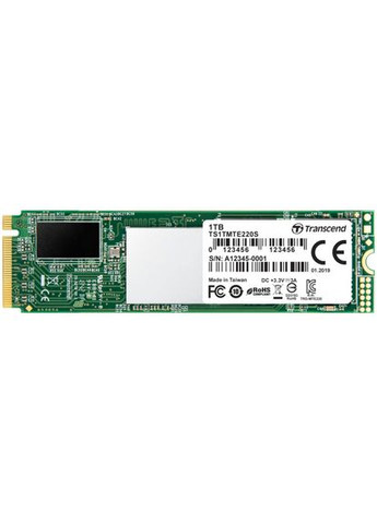 SSD накопичувач MTE220S 1TB PCIe 3.0 x4 M. 2 TLC (TS1TMTE220S) Transcend (335808539)