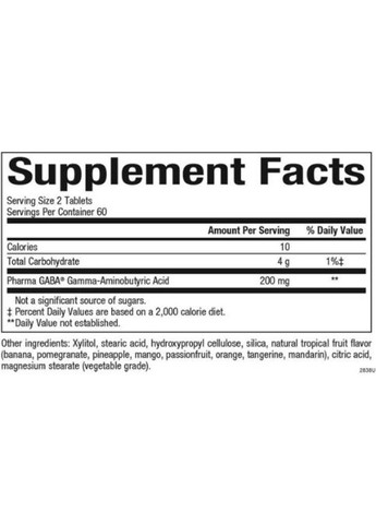 Stress-Relax Pharma GABA 100 mg 120 Chewable Tabs Natural Factors (300109332)