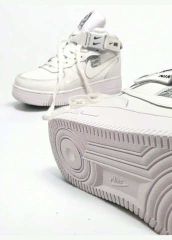 Кроссовки зимние женские и мужские Nike Air Force 1 utiliti winter high white fur | Найк Аир Форс 1 высокие белые с мехом No Brand белые зима (309006105)
