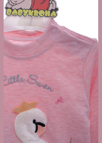 Розовый демисезонный костюм трикотажный для девочки с лебедем розовый esa baby 80 см (44264) BABYKROHA