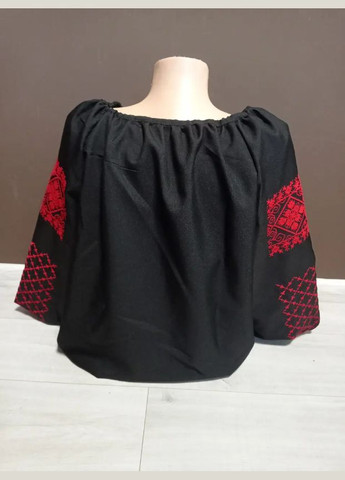 Чёрная дизайнерская черная женская вышиванка "грация" с вышивкой украина украинатд 44-64 размеры узор украинская символика трикотаж (313099969)