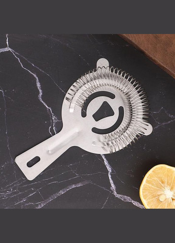 Стрейнер для бару сито для коктейлів 140х93 мм Сріблястий (С051372) ТМ (342122383)