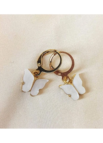 Серьги бижутерия на каждый день Белые бабочки No Brand (352192058)